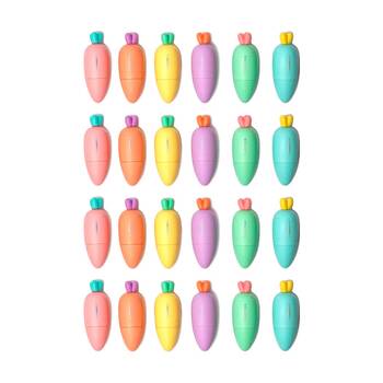 4x 6pc Legami Mini Highlighters Carrot Shaped Coloured Set Fun Stationery