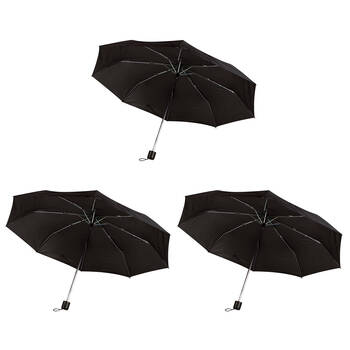 3PK Wildtrak Premium Compact Umbrella w/ Cover Reversible 54cm Black