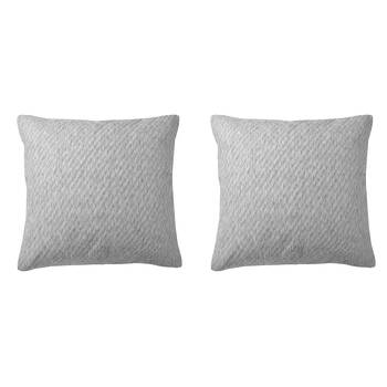 2PK Bianca Pesaro Poly/Cotton European Square Pillowcase 65x65cm Grey Marle