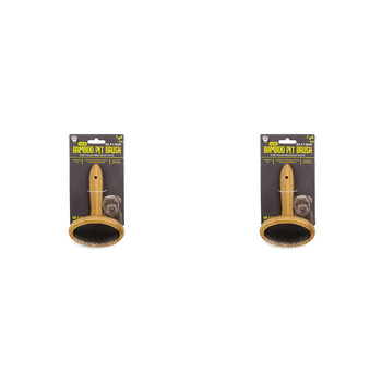 2PK Dudley's World Of Pets Pet Oval Bamboo Brush Pet Care