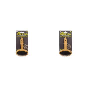 2PK Dudley's World Of Pets Pet Oval Bamboo Brush Pet Care