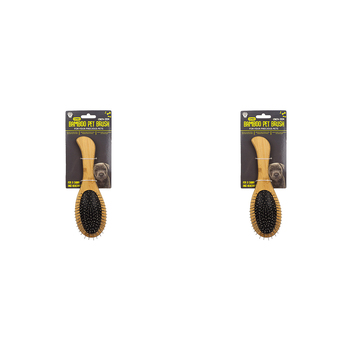 2PK Dudley's World Of Pets Pet Bamboo Dual Brush Pet Care