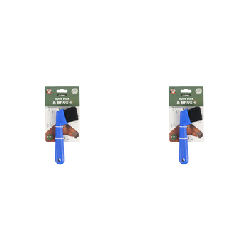 2PK Dudley's World Of Pets Horse Care  2 In 1 Deluxe Hoof Brush/Pick Assorted