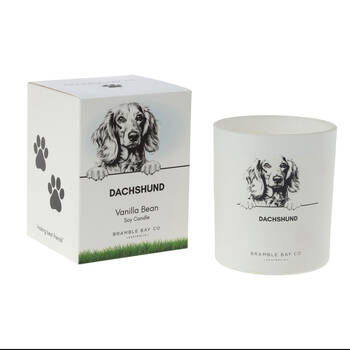 Bramble Bay Dachshund Soy Candle Warm Vanilla Scented Home Fragrance 300g