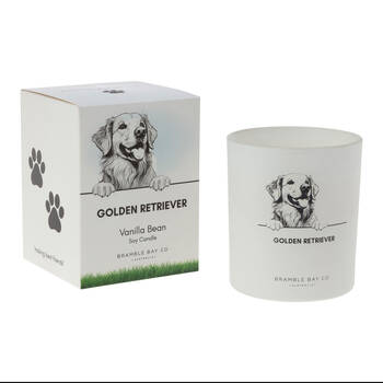 Bramble Bay Golden Retriever Soy Candle Warm Vanilla Scented 300g