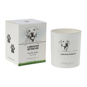 Bramble Bay Labrador Retriever Soy Candle Warm Vanilla Scented 300g