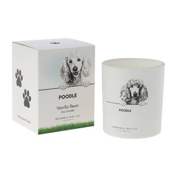 Bramble Bay Poodle Soy Candle Warm Vanilla Scented Home Fragrance 300g