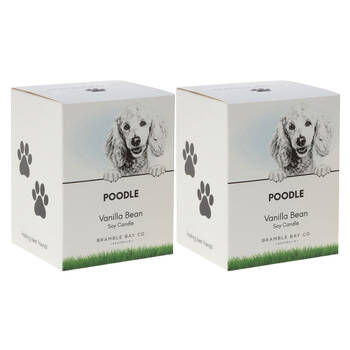 2PK Bramble Bay Poodle Soy Candle Warm Vanilla Scented Home Fragrance 300g