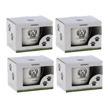 4PK Bramble Bay Cavoodle Dog Print Novelty/Coffee Mug White