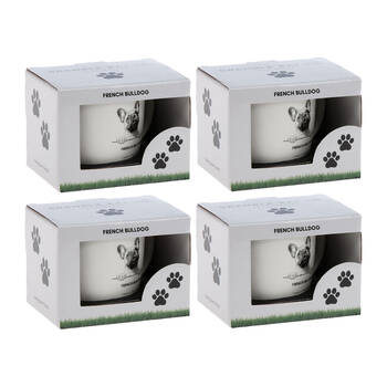 4PK Bramble Bay Poodle Dog Print Novelty/Coffee Mug White