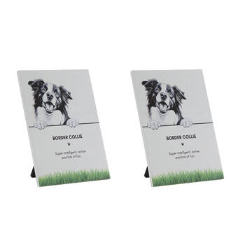 2PK Bramble Bay Pet Wall Plaque Border Collie Dog Lovers Gift 16.5x21cm