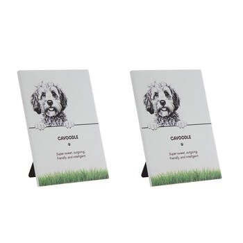 2PK Bramble Bay Pet Wall Plaque Cavoodle Dog Lovers Gift 16.5x21cm