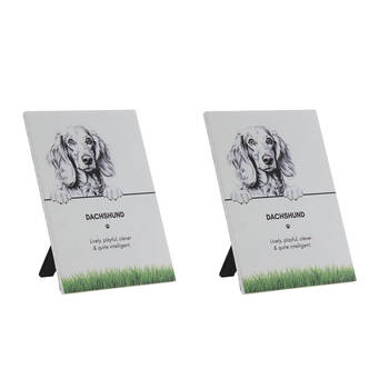 2PK Bramble Bay Pet Wall Plaque Dachshund Dog Lovers Gift 16.5x21cm