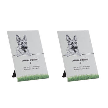 2PK Bramble Bay Pet Wall Plaque German Shepherd Dog Lovers Gift 16.5x21cm
