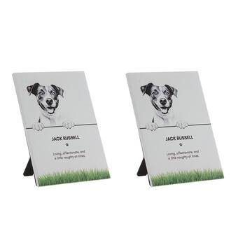 2PK Bramble Bay Pet Wall Plaque Jack Russell Dog Lovers Gift 16.5x21cm