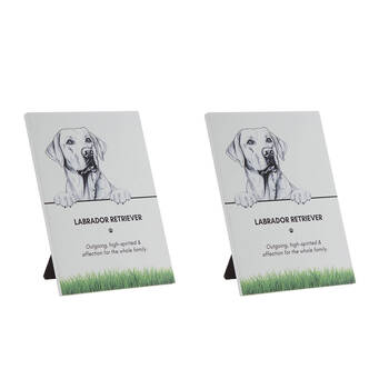 2PK Bramble Bay Pet Wall Plaque Labrador Retriever Dog Lovers Gift 16.5x21cm
