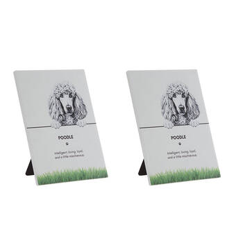 2PK Bramble Bay Pet Wall Plaque Poodle Dog Lovers Gift 16.5x21cm