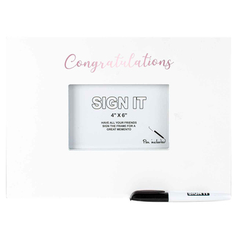 Congratulations Signature Photo Frame With Marker Gold Foil