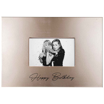 Happy Birthday Signature Photo Frame With Marker Rose Gold