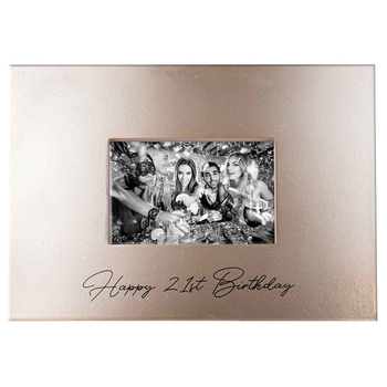 Happy 21St Birthday Signature Photo Frame With Marker Rose Gold