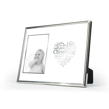 Christening Free-Standing 6x4'' Photo Frame Rectangle Silver Edged