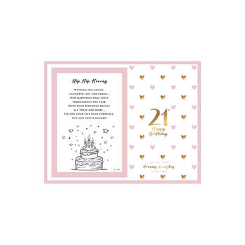 LMD Glass 21st Sweet Hearts Glass Photo Frame Decor 18x19cm