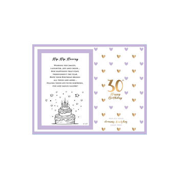 LMD Glass 30th Sweet Hearts Glass Photo Frame Decor 18x19cm