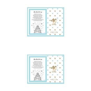 2PK LMD Glass 40th Sweet Hearts Glass Photo Frame Decor 18x19cm