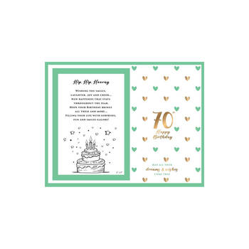 LMD Glass 70th Sweet Hearts Glass Photo Frame Decor 18x19cm