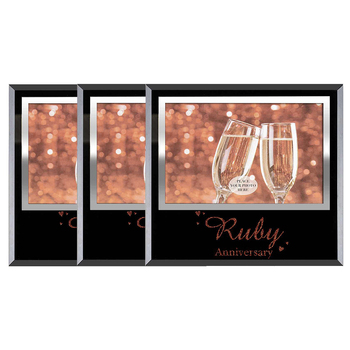 3x 40th Ruby Anniversary 6x4 Inch Keepsake Novelty Photo Frame
