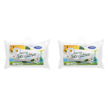2PK Jason Medium Allergy Sensitive Washable Pillow - White