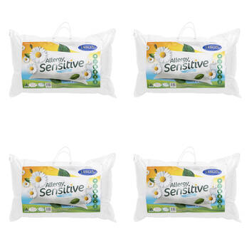 4PK Jason Medium Allergy Sensitive Washable Pillow - White
