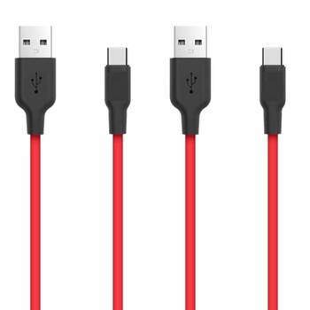 2PK Philex 1.2M Silicon USB-C Cable - Red
