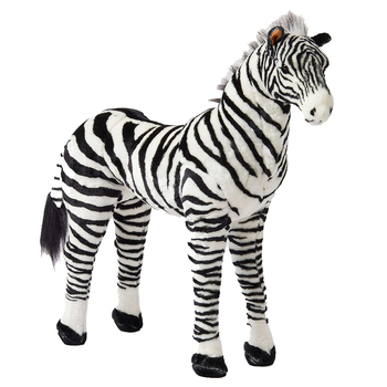 Jiggle & Giggle Large Standing Zebra Kids Plush Toy 3y+