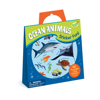 Peaceable Kingdom Kids Reusable Sticker Ocean Animals Scene w/ Tote 3y+