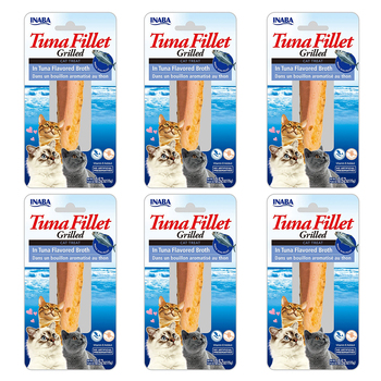 6PK Inaba 15g Grilled Tuna Fillet In Tuna Flavored Broth Cat Pet Treat Pack