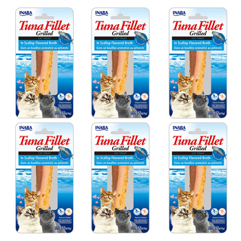 6PK Inaba 15g Grilled Tuna Fillet In Scallop Flavoured Broth Cat Pet Food Pack