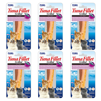 6PK Inaba 15g Grilled Tuna Fillet Tender in Tuna Flavored Broth Pet Cat Food