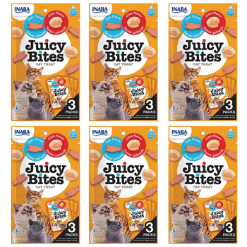 6PK Inaba 33g Juicy Bites Fish & Clam Flavour Cat/Kitten Pet Food Pack