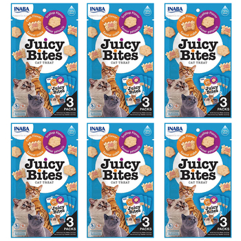 6PK Inaba 33g Juicy Bites Scallop & Crab Flavour Cat/Kitten Pet Food Pack