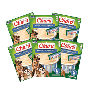 6PK Ciao Churu Tower Chicken Tuna Recipe Flavour Cat/Kitten Pet Food Treat Pack