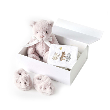 3pc Jiggle & Giggle Pink Teddy Baby/Infant Hamper Gift Set 0y+