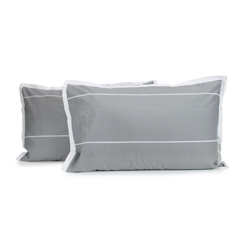 2pc Jason Commercial Calista Pillow Case 48x73cm Granite