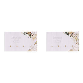 2PK Splosh Palm Cove Wooden Key Hanger Wall Mount 20x12cm