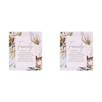 2PK Splosh Palm Cove Ceramic Family Verse Plaque Home Decor 12x14cm