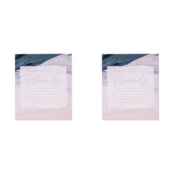 2PK Splosh Palm Cove Ceramic Friends Verse Plaque Home Decor 12x14cm