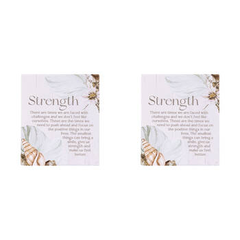 2PK Splosh Palm Cove Ceramic Strength Verse Plaque Home Decor 12x14cm
