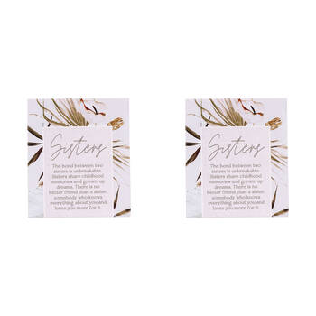 2PK Splosh Palm Cove Ceramic Sisters Verse Plaque Home Decor 12x14cm