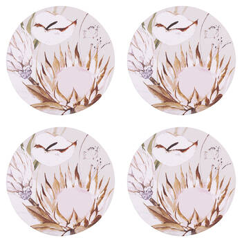 4PK Splosh Palm Cove Flora Ceramic Coaster 10.5cm Round