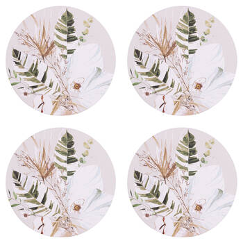 4PK Splosh Palm Cove Greenery Ceramic Coaster 10.5cm Round